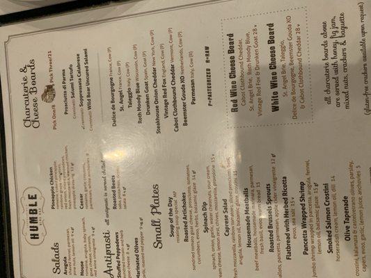 Menu photo 1 Humble Wine Bar Lakewood, OH Menu photo 1 Humble Wine Bar Lakewood, OH