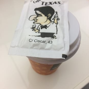 Bar Texas - Café con leche para llevar ¡me encanta el dibujo! Es una caricatura de uno de los dueños, Denis :D #Nosinmifoto - Tapas Bars Near Me - Valencia, V Bar Texas - Café con leche para llevar ¡me encanta el dibujo! Es una caricatura de uno de los dueños, Denis :D #Nosinmifoto - Tapas Bars Near Me - Valencia, V