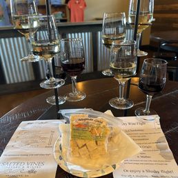 Two flights - one dry wines and the other hand picked. Two flights - one dry wines and the other hand picked.