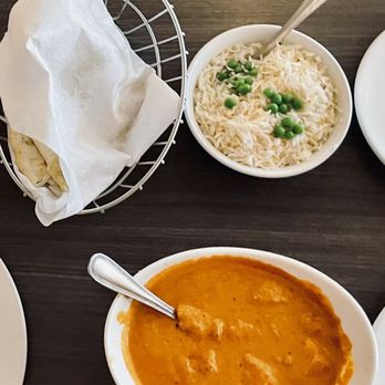 Noon Mirch - Chicken Masala (Basmati rice). Divine! And the Garlic Naan was on point - Indian Near Me - Webster, Texas