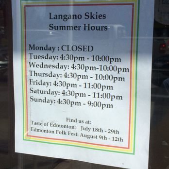 Langano Skies - Hours - Ethiopian Near Me - Edmonton, Alberta Langano Skies - Hours - Ethiopian Near Me - Edmonton, Alberta