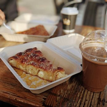 Mohka House - Iced oat mocha and the honeycomb bread - Coffee & Tea Near Me - Oakland, California Mohka House - Iced oat mocha and the honeycomb bread - Coffee & Tea Near Me - Oakland, California