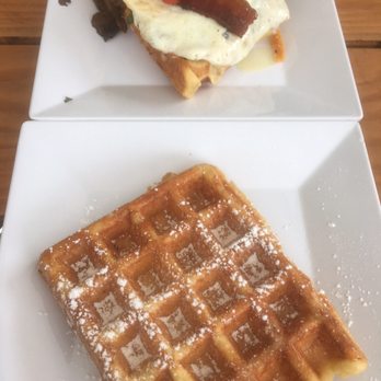 The Waffle Window - Whole Farm with egg added and Pearl Sugar Waffle - Breakfast & Brunch Near Me - Portland, Oregon