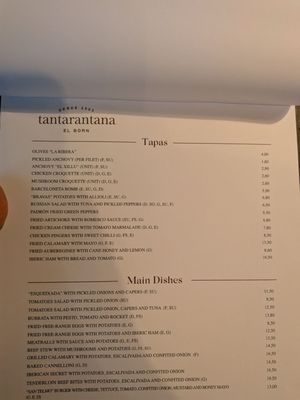 Menu photo 1 Tantarantana Barcelona, B Menu photo 1 Tantarantana Barcelona, B