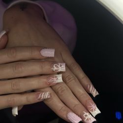 N-Nails - original nails before getting them done here ( what i came in the get redone) also the cut on my finger was there before