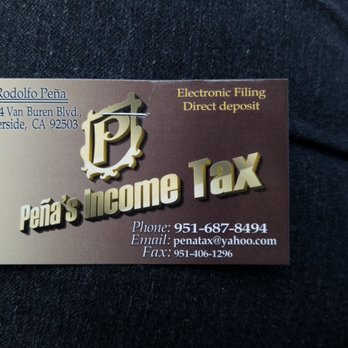 Peñas Income Tax - Business Card - Tax Services Near Me - Riverside, California Peñas Income Tax - Business Card - Tax Services Near Me - Riverside, California