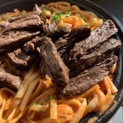 The Green Chicken - Pasta special with Churrasco & spicy sauce