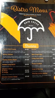 Menu photo 4 Rain Check Belfast, BFS