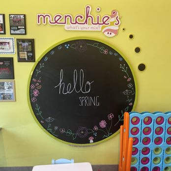 Menchie's Frozen Yogurt - "hello SPRING" set the stage for happiness. As you can see, they also have a Connect Four game. - Ice Cream & Frozen Yogurt Near Me - Oceanside, California