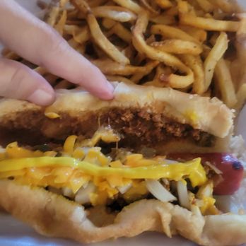 Top Dog - Chili cheese dog and fries. - Hot Dogs Near Me - San Diego, California Top Dog - Chili cheese dog and fries. - Hot Dogs Near Me - San Diego, California