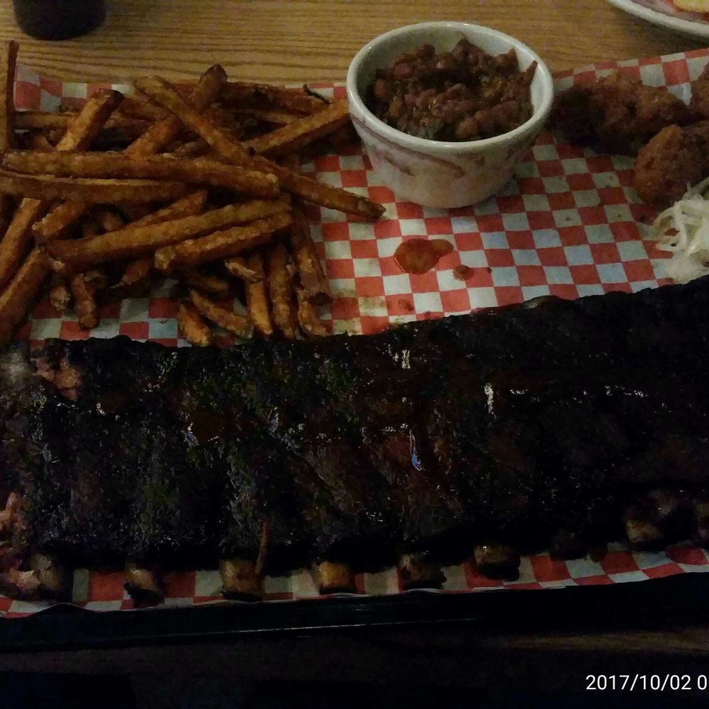 Midwood Smokehouse - Full rack, sweet potatoe fries and baked beans. Very delicious! - Barbeque Near Me - Columbia, South Carolina Midwood Smokehouse - Full rack, sweet potatoe fries and baked beans. Very delicious! - Barbeque Near Me - Columbia, South Carolina