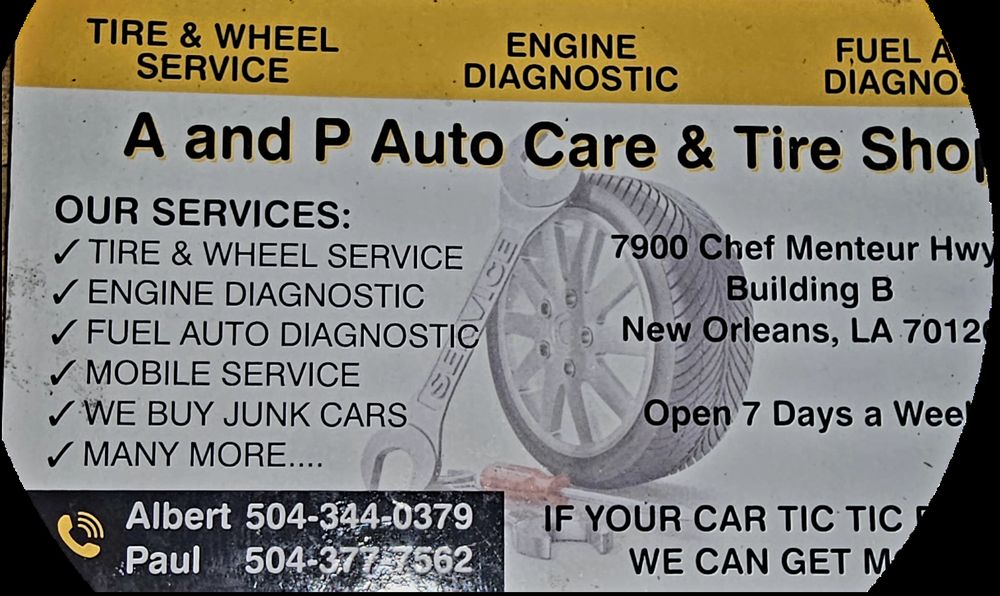 A & P AUTO CARE & TIRE SHOP Updated September 2024 Request a Quote