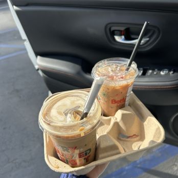 Better Buzz Coffee Costa Mesa - Candy Cane Best Drink Ever & Iced Oat Milk Latte - Coffee & Tea Near Me - Costa Mesa, California