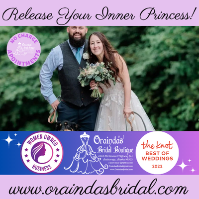 Dresses, Gowns, & Sizes for All! - Orainda's Bridal Boutique offers Casablanca Bridal, Madison James, Allure Romance, Kenneth
Winston, Ella Rosa & More! No Charge Appts. Dresses, Gowns, & Sizes for All! - Orainda's Bridal Boutique offers Casablanca Bridal, Madison James, Allure Romance, Kenneth
Winston, Ella Rosa & More! No Charge Appts.