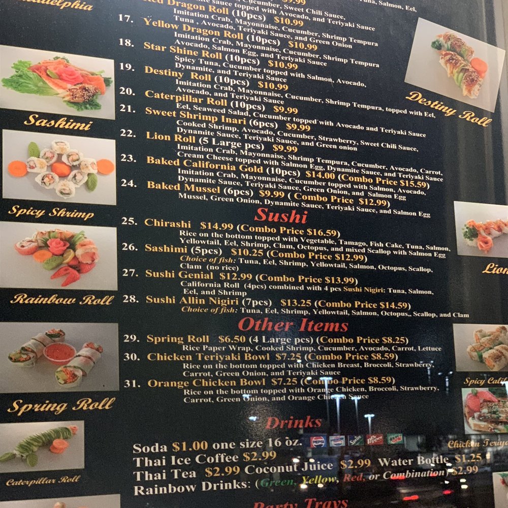 Fleurichi Express Sushi - Menu as of 10/19/18 - Sushi Bars Near Me - Clovis, California