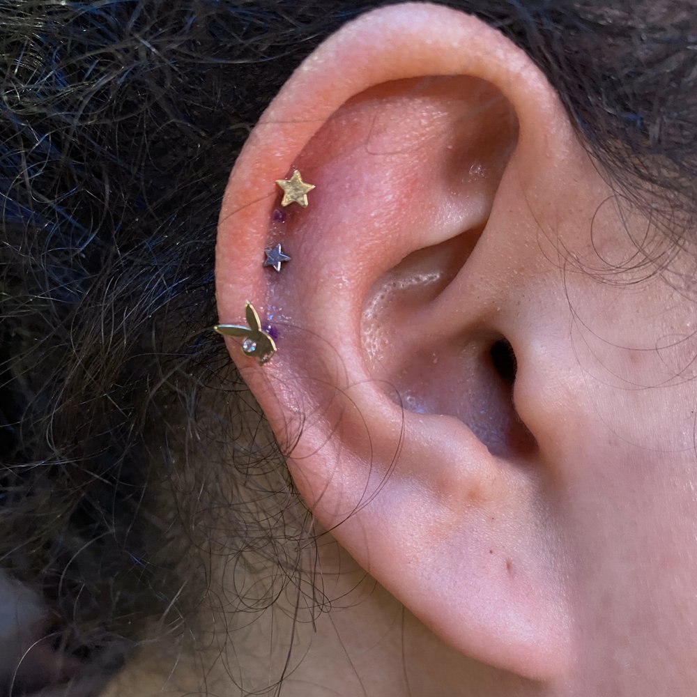 STUDS - Two new gold piercings! - Piercing Near Me - New York, New York