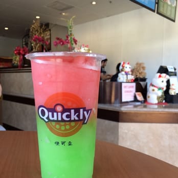 Quickly - Green apple slush and strawberry slush :D! - Coffee & Tea Near Me - West Covina, California