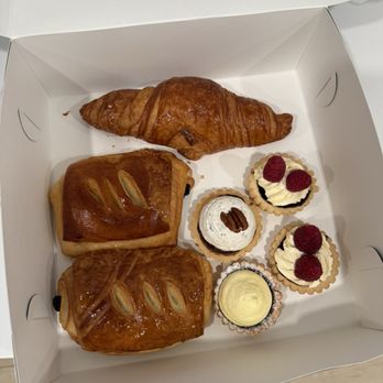 Mr Baker - $27, (2) chocolate croissants, 1 plan croissant, 2 raspberry tarts, a lemon tart and a pecan tart - Bakeries Near Me - Riverside, California Mr Baker - $27, (2) chocolate croissants, 1 plan croissant, 2 raspberry tarts, a lemon tart and a pecan tart - Bakeries Near Me - Riverside, California