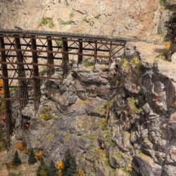 Moffat Road Railroad Museum - It's all in the details! Sneak peek of our HO scale model train exhibit's trestle that it work in progress.