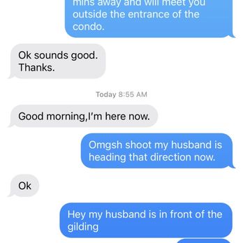 Mint Touch Surface Refinishing - Text message thread where he confirmed he was at our location. - Refinishing Services Near Me - Renton, Washington