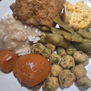 Fish Hook's Cafe - Best fried chicken! HUGE chicken thighs, squash casserole, rice and gravy from porkchops, yams, fried okra and Italian green beans! - Seafood Near Me - Belhaven, North Carolina Fish Hook's Cafe - Best fried chicken! HUGE chicken thighs, squash casserole, rice and gravy from porkchops, yams, fried okra and Italian green beans! - Seafood Near Me - Belhaven, North Carolina
