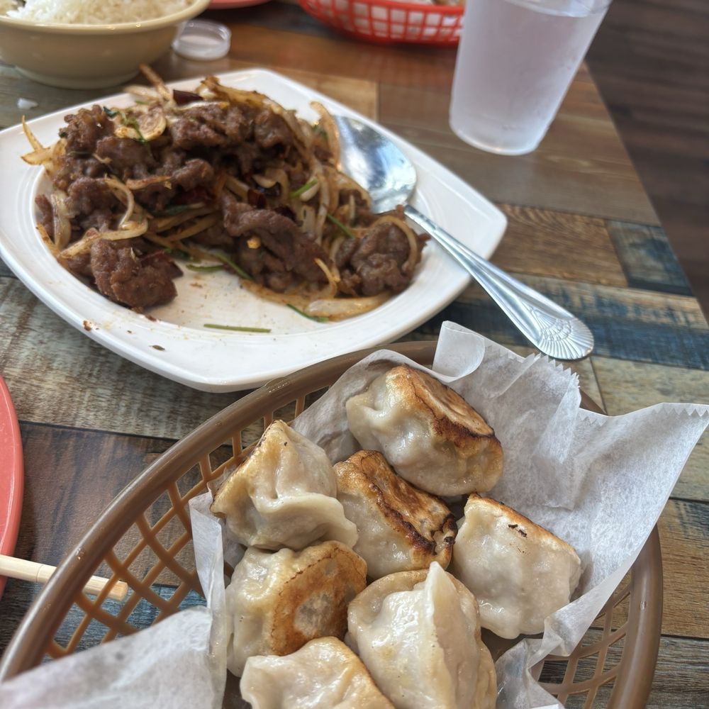 Cumin Lamb and Lamb pot stickers. Pork and shrimp pot stickers. Delish. Cumin Lamb and Lamb pot stickers. Pork and shrimp pot stickers. Delish.