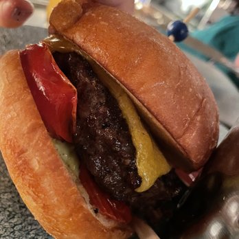 Lamplight Lounge - Cheddar Burger* - New American Near Me - Anaheim, California