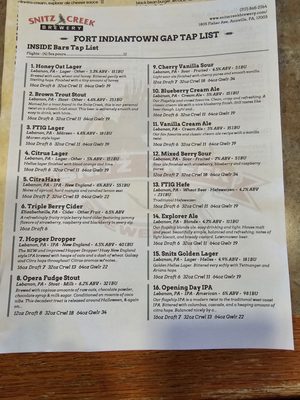 Menu photo 4 Snitz Creek Brewery Annville, PA Menu photo 4 Snitz Creek Brewery Annville, PA