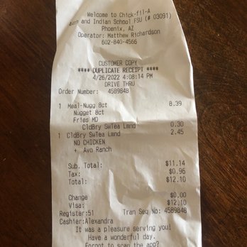 Chick-fil-A - Wrong order. - Fast Food Near Me - Phoenix, Arizona Chick-fil-A - Wrong order. - Fast Food Near Me - Phoenix, Arizona