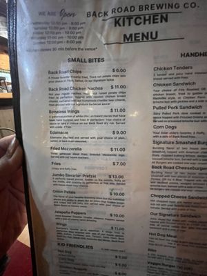 Menu photo 2 Back Road Brewing Milford, PA