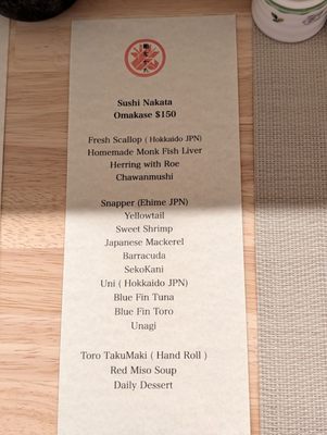 Menu photo 3 Sushi Nakata Montrose, CA
