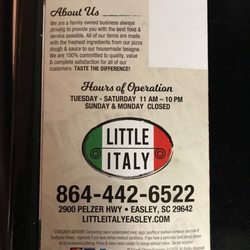Little Italy - Hours