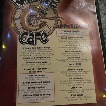 Ragtime Cafe - Front of the menu - Cafes Near Me - Hoover, Alabama Ragtime Cafe - Front of the menu - Cafes Near Me - Hoover, Alabama