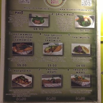 Blue Basil - The menu. Great pricing. - Food Trucks Near Me