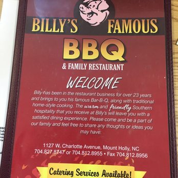Billys Barbeque Family - Barbeque Near Me - Mount Holly, North Carolina