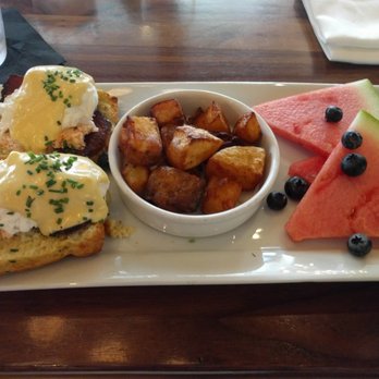 Saint & Second - Crab lobster and bacon egg Benedict. Yumm - New American Near Me - Long Beach, California