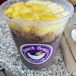 Large matcha bowl with pineapple and almond butter