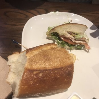 Panera Bread - Half eaten baguette and sandwich - Salad Near Me - Murrieta, California