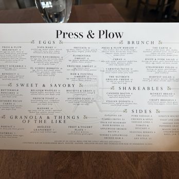 Press & Plow - Food menu - Breakfast & Brunch Near Me - Edmond, Oklahoma