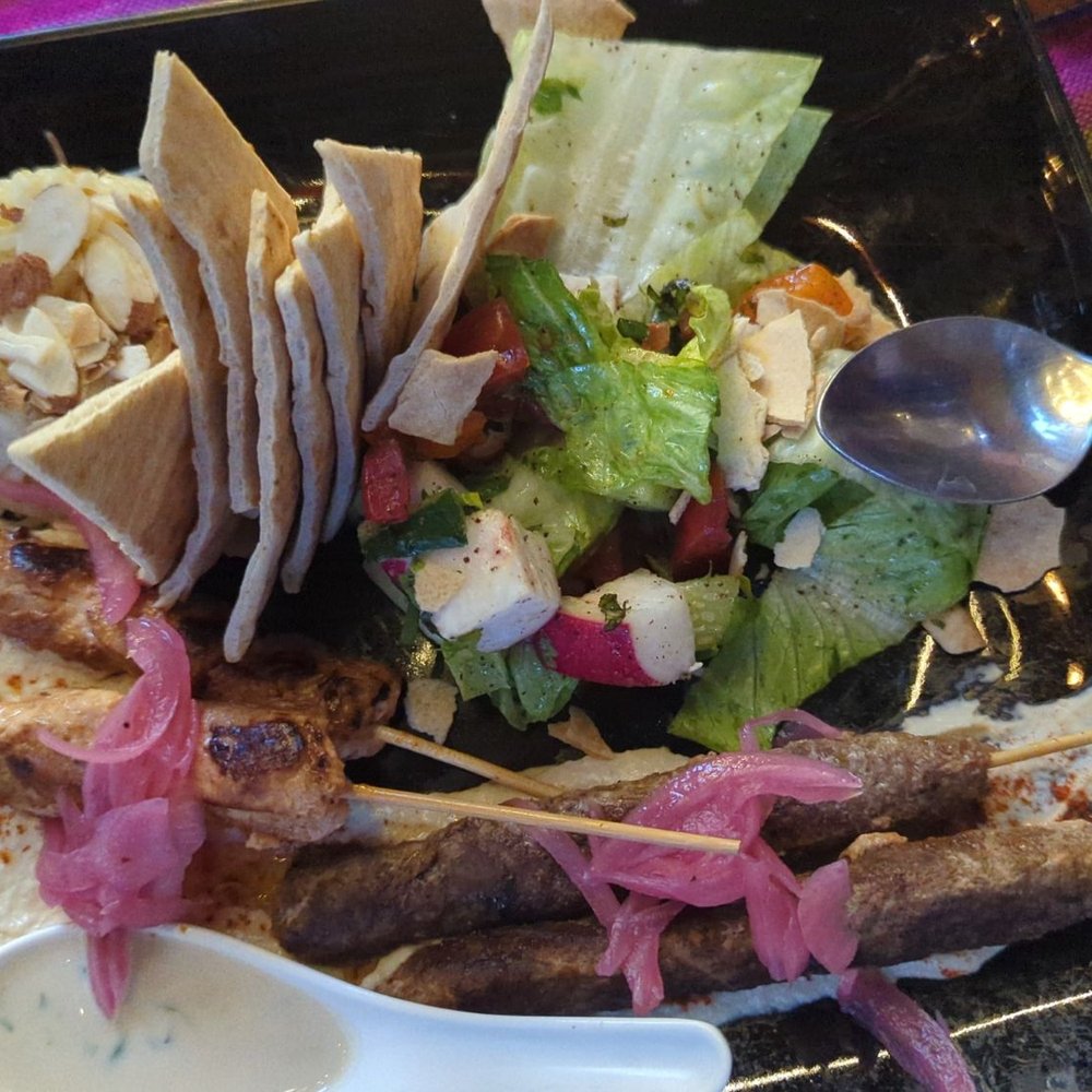 Layla's - Chicken and lamb, salad, tahini and hummus - Mexican Near Me - Puerto Vallarta, JAL Layla's - Chicken and lamb, salad, tahini and hummus - Mexican Near Me - Puerto Vallarta, JAL