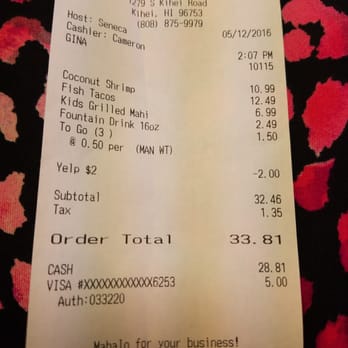 Coconuts Fish Cafe - So, here is the order! - Seafood Near Me - Kihei, Hawaii Coconuts Fish Cafe - So, here is the order! - Seafood Near Me - Kihei, Hawaii