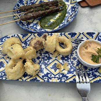 Nodo Liberty - Calamari and lamb skewers - Italian Near Me - Toronto, Ontario