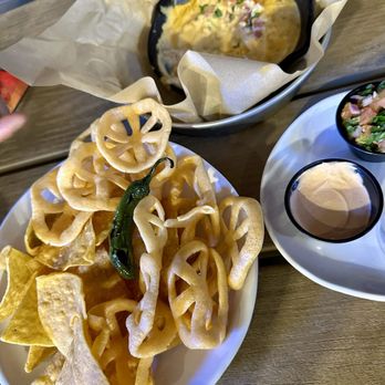 Chicken N Pickle - Chorizo Queso: pico, corn chips, and flour chicharones. Yum! - Pickleball Near Me - Henderson, Nevada Chicken N Pickle - Chorizo Queso: pico, corn chips, and flour chicharones. Yum! - Pickleball Near Me - Henderson, Nevada