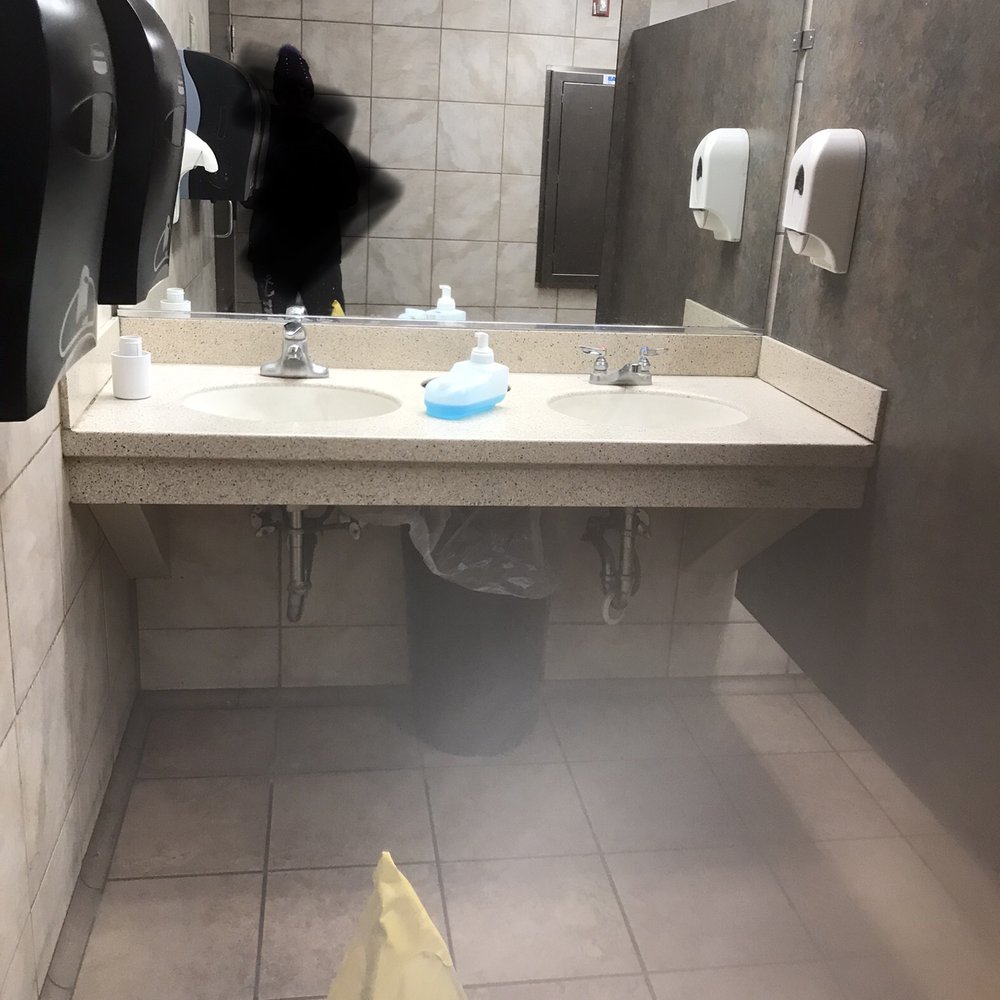 Kroger - Soap dispenser on the sink, no paper towels, dirty sink and floors - Grocery Near Me - Fayetteville, Georgia Kroger - Soap dispenser on the sink, no paper towels, dirty sink and floors - Grocery Near Me - Fayetteville, Georgia