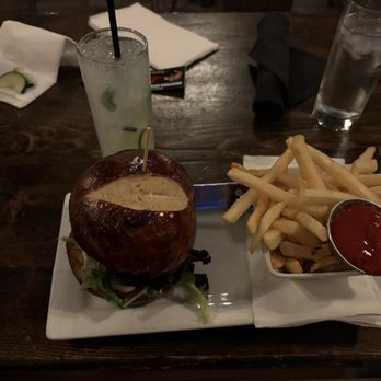 The Kettle Black Kitchen & Pub - Turkey burger with fries - Gastropubs Near Me - Phoenix, Arizona The Kettle Black Kitchen & Pub - Turkey burger with fries - Gastropubs Near Me - Phoenix, Arizona