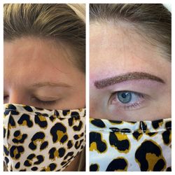Beauty of Aqua - Eyebrows Microblading before and after