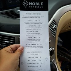 Noble Barbecue - Menu