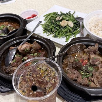 Saigon Kitchen - family dinner plates...sườn kho, thịt kho, cá kho tộ, rau muống xào tỏi, canh khổ qua, canh chua..... all are awesome - Vietnamese Near Me - San Jose, California Saigon Kitchen - family dinner plates...sườn kho, thịt kho, cá kho tộ, rau muống xào tỏi, canh khổ qua, canh chua..... all are awesome - Vietnamese Near Me - San Jose, California