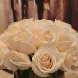 Dozen white roses