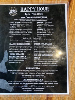Menu photo 5 Henry's Bar & Grill Cathedral City, CA